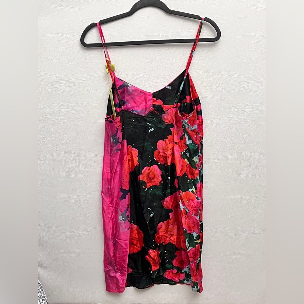 Tracy Reese Anthropologie Red Floral Silk Slip Mini Dress NWT Large - Picture 2 of 12